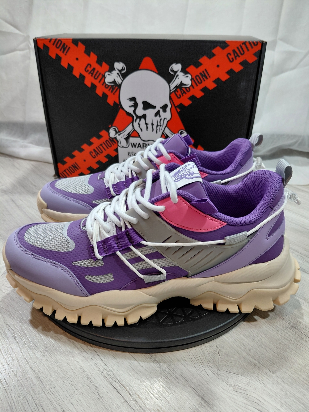 NWT Brand X Mens Arcosian Purple, Pink, Grey Soft Cream Fashion Sneaker SIZE 10